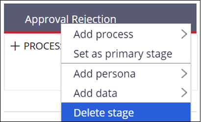 Highlighting the Delete stage selection of the More icon.