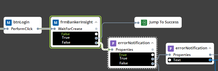 In Test mode, showing errorNotification property block as True