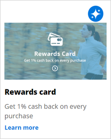 The Rewards card offer on the website
