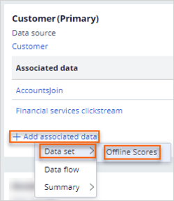 Add association for the offline scores data set