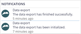The notification that the data export is finished
