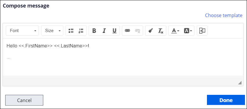 Compose email correspondence content