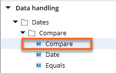 Data handling date compare method in the toolbox