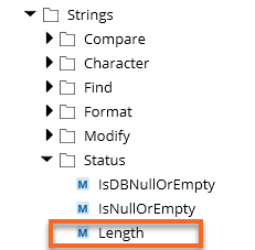 String length method in the toolbox