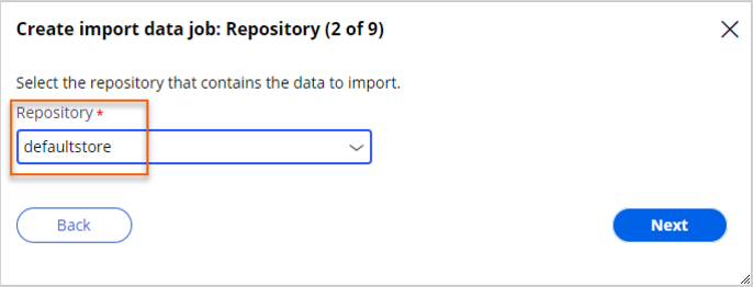 Choose the defaultstore repository