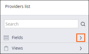 The Fields icon on the left pane of the Providers list view.