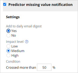 The Predictor missing value notification
