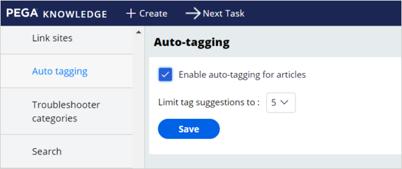 This picture shows the Auto-tagging check box
