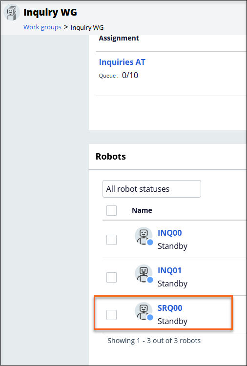 The work group details showing moved robot. 