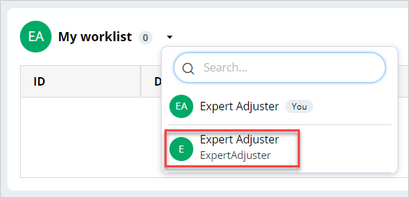 access expert adjuster worklist