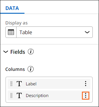 Highlighting the More icon for Insight fields