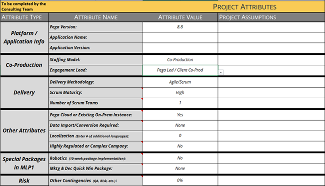 Project Attributes tab from the Case Type Backlog