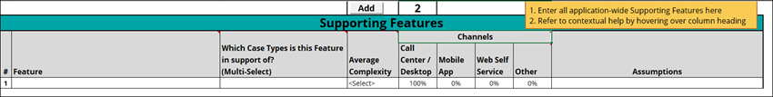 The Supporting Features tab from the Case Type Backlog