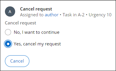 Yes cancel request 