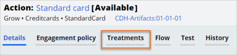 treatment tab in card - Troy