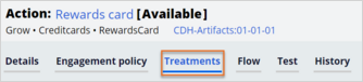 rewards card- treatment tab