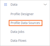 Click the Profile Data Sources in the navigation bar