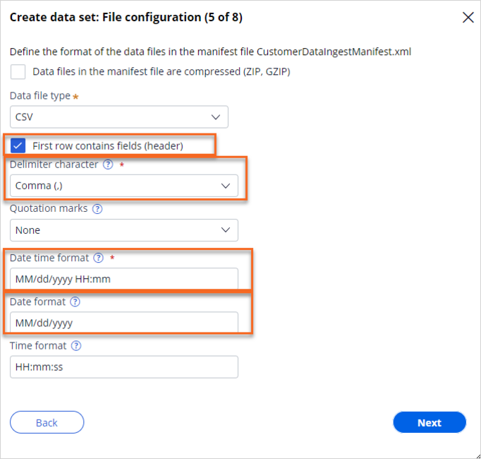 Choose file configurations