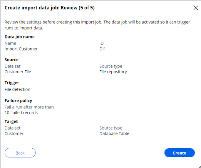 Review your data job configuration