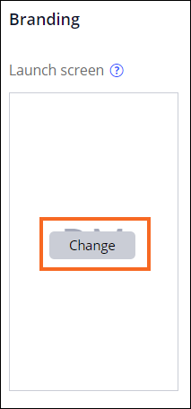 Launch screen Change button