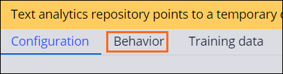 Behavior tab