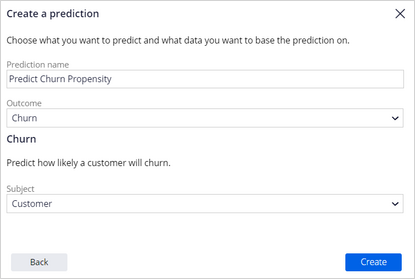 Create a prediction dialog box