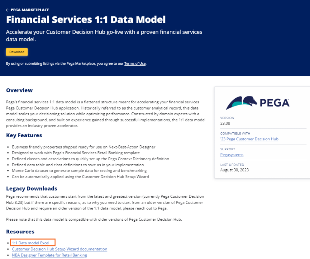 Data model Excel download