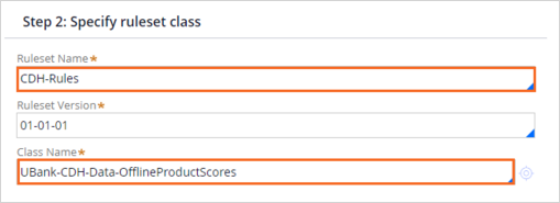 Specify the ruleset and class name of Offlinescores