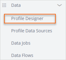 Select the Profile Designer in the navigation