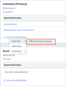 Add association for the offline scores data set