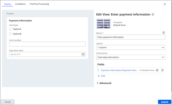 The completed Enter payment information View