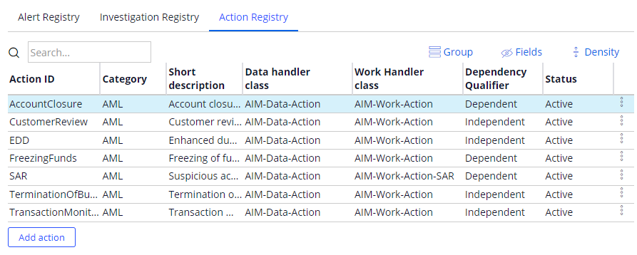 AIM Export registry