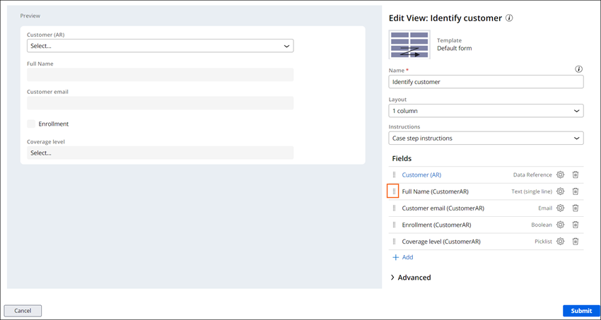 The completed Identify customer View