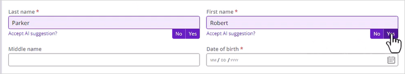 A form with autofill