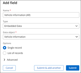 The Vehicle information data relationship