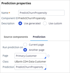 Prediction properties dialog box