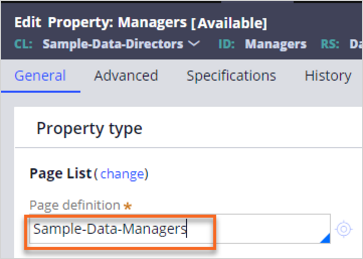 The Sample-Data-Managers page definition
