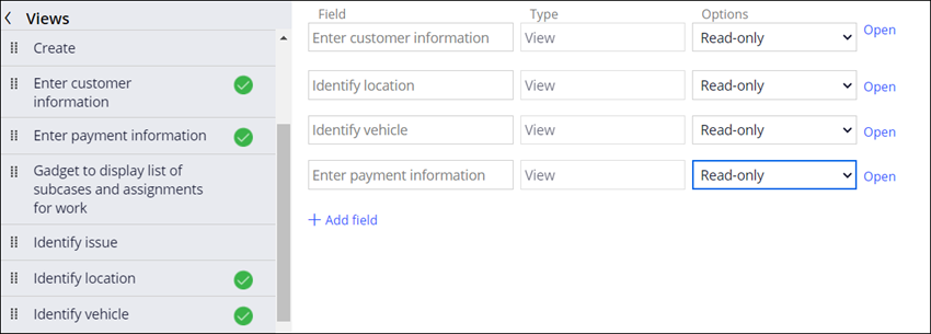 The Review assistance request View with Read-only fields.
