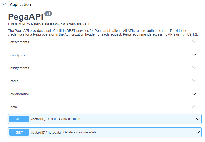 API Data section