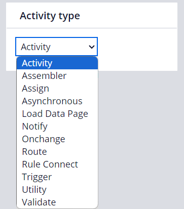 Activity type list