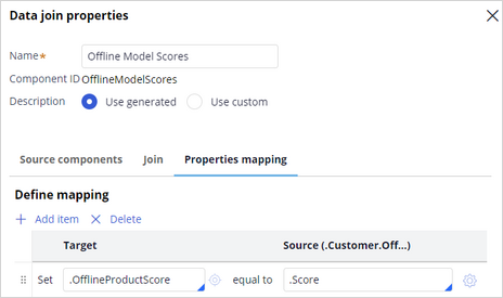 Data join properties Mapping tab