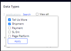 Select the Shipment application