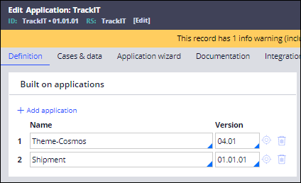Shipment as a built on application for the TrackIT application.