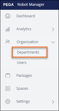 Navigation for Departments page