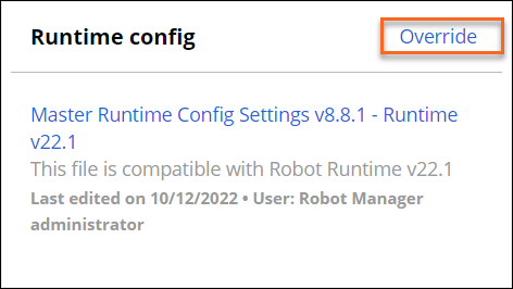 Override the runtime config file.