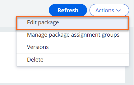 Edit package option