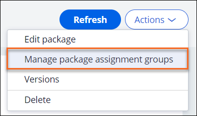 Manage package assignment groups.