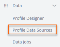 Select Profile Data Sources from the navigation bar