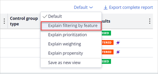 filtering by feature