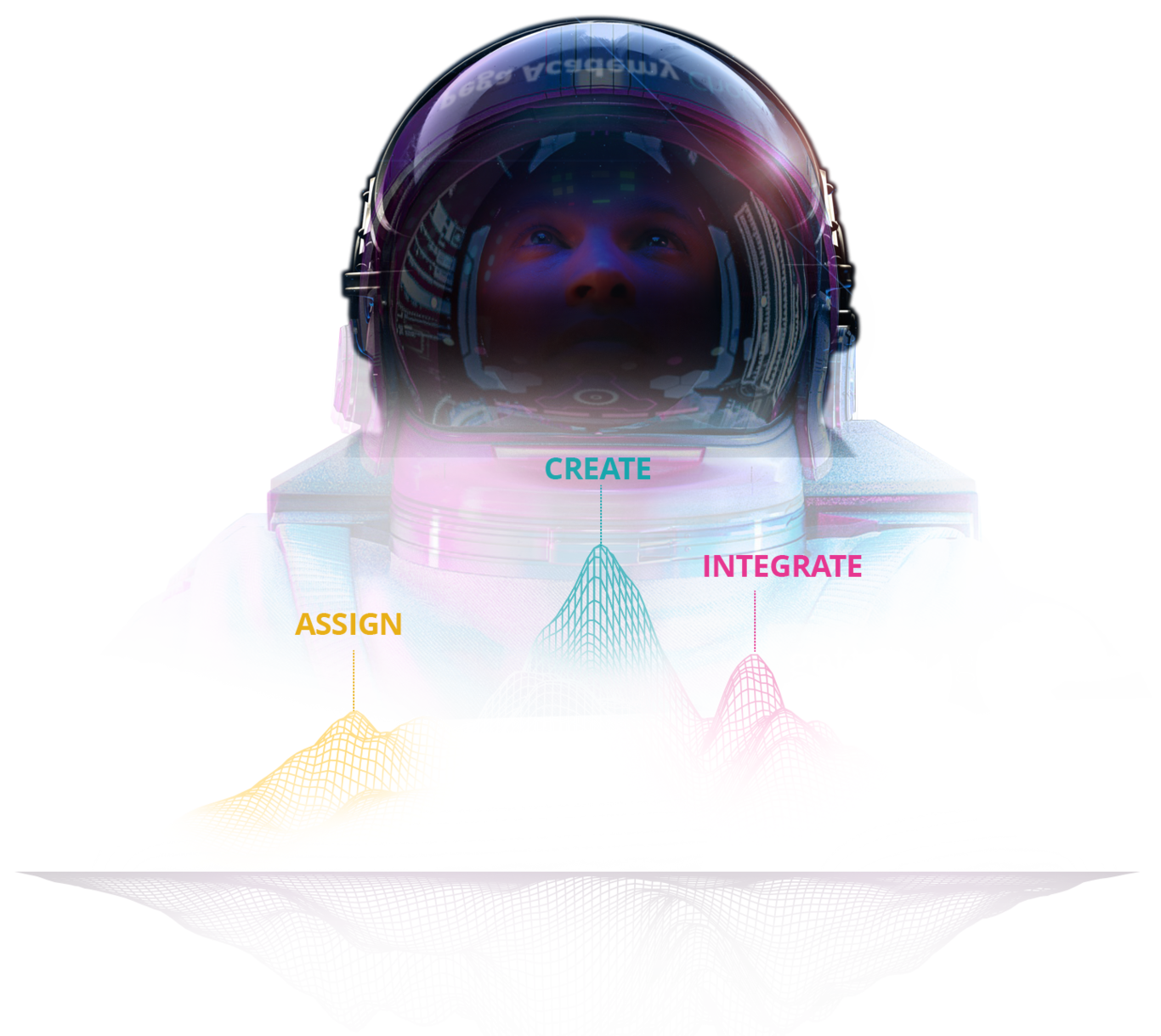 Astronaut and Digital Mountain